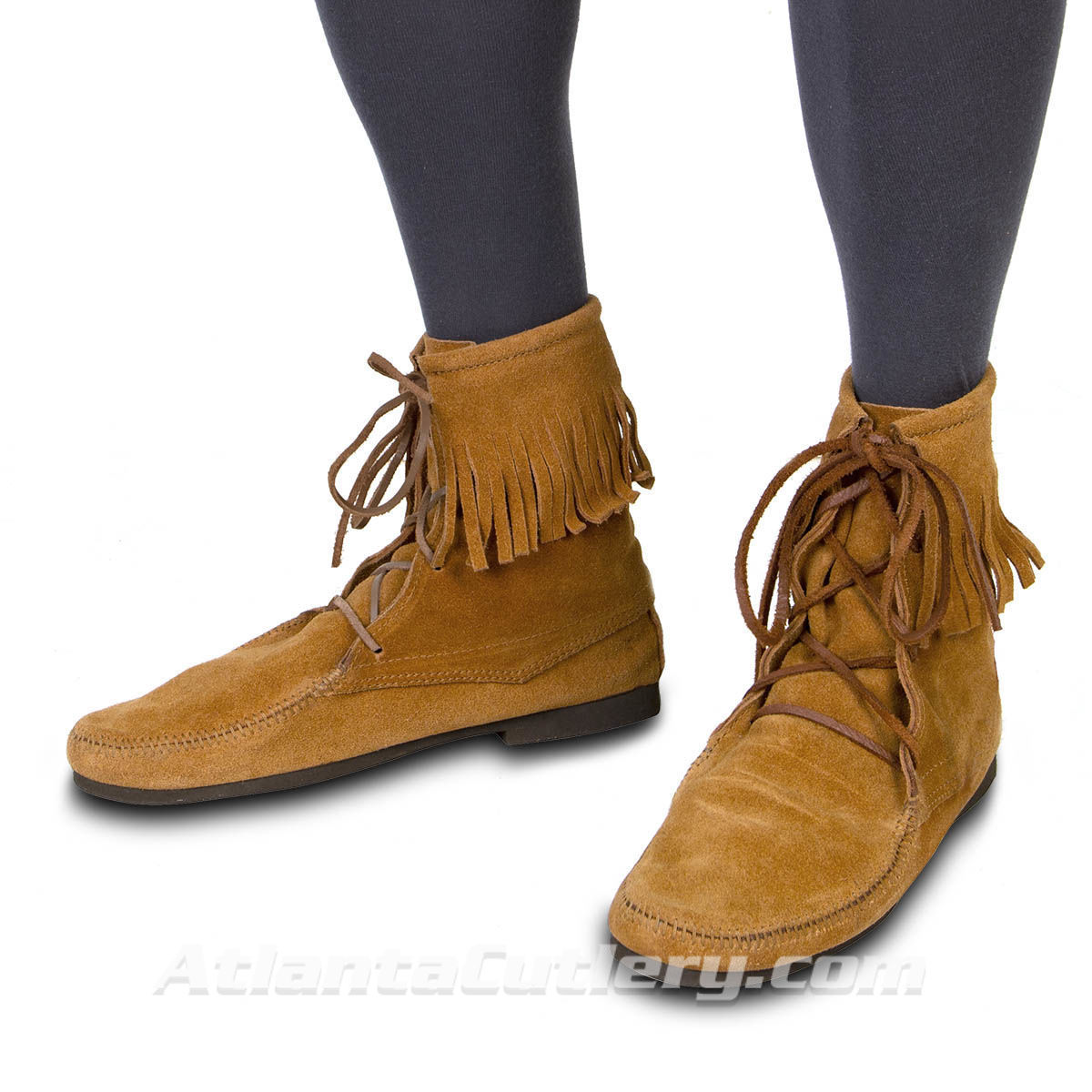 Brown suede boots with 1/8" thick cushioned insole and comfortable rubber sole so you can wear them all day long