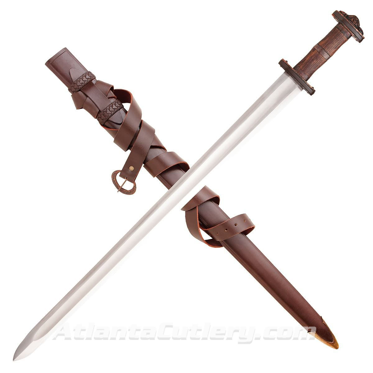 Matching Leather Scabbard and Baldric with the Gotland Sword