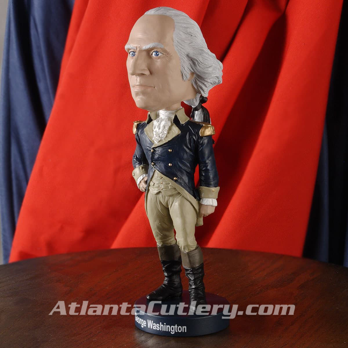 George Washington hand-painted resin bobblehead includes collector box with biography of the father of our country