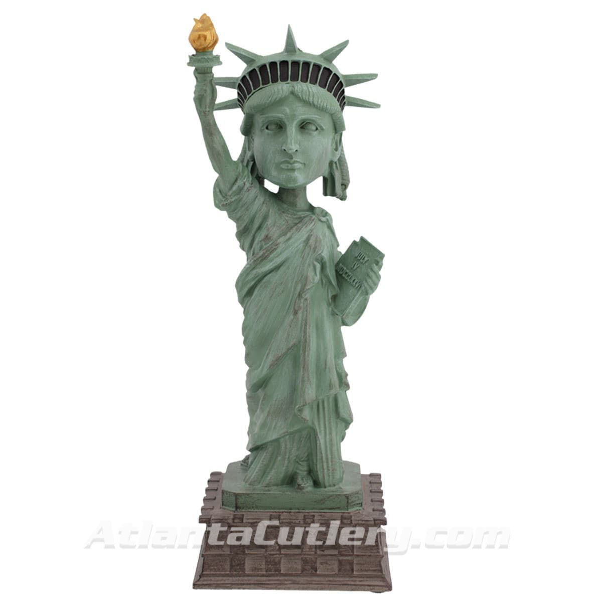 Statue of Liberty handpainted resin bobblehead includes a collector box with important facts about her 