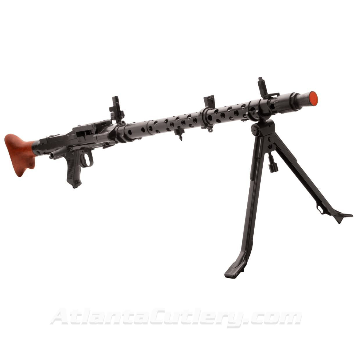 metal, wood and plastic reproduction Maschinengewehr 34 with simulating loading and firing mechanism, and mobile bipod