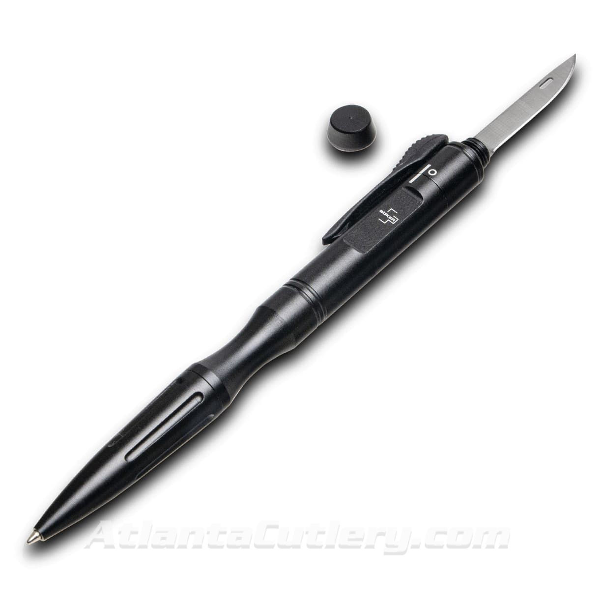 Boker Plus Pen Knife with Full Auto Blade, OTF lock, refillable inkpen, d2 steel blade, aluminum body