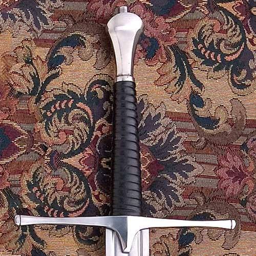 Sword of Roven - leather wrapped ridged wood grip & steel Pommel & Guard