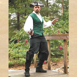 Black Cotton Pirate Pants can be worn inside boots or loose