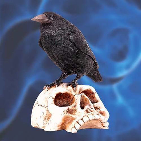 Picture of Raven Skull Statue