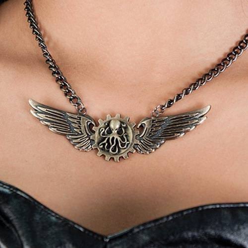 Picture of Steampunk Winged Octopus Necklace