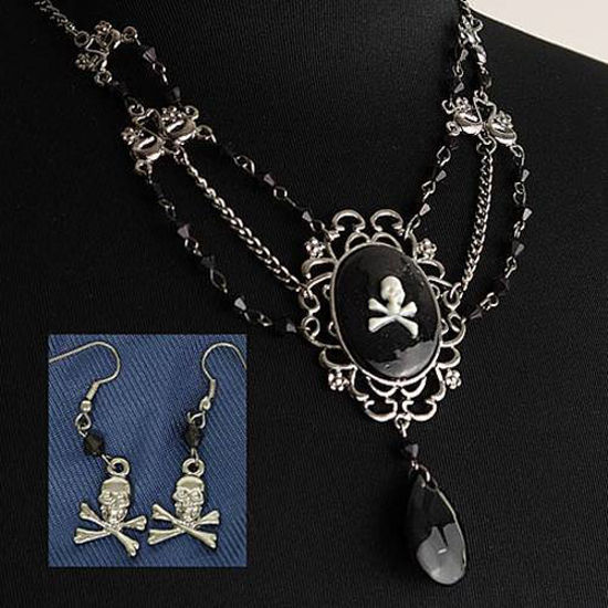 Picture of Pirate Cameo Necklace with Earrings