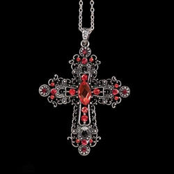 Picture of Garnet Cross Necklace