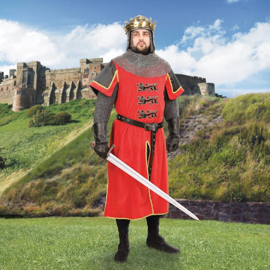 KING RICHARD Lionheart MEDIEVAL KNIGHT Red Velvet MEN TUNIC SURCOAT with LINING 