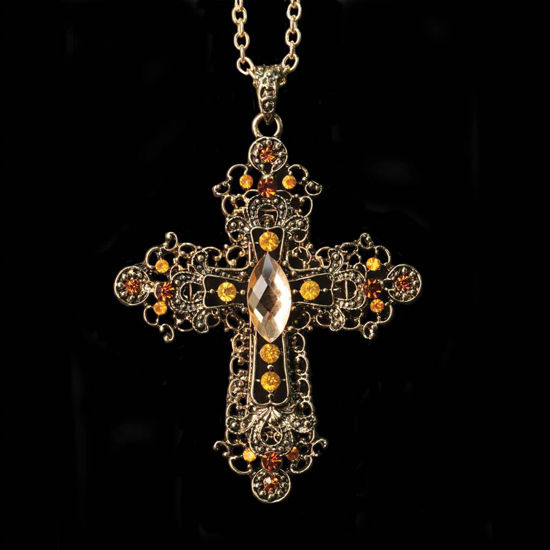Picture of Italian Topaz Cross Necklace