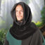 black cotton Madrigal velvet hood can be worn up or down, a common medieval practice put a walnut in back tail for weight