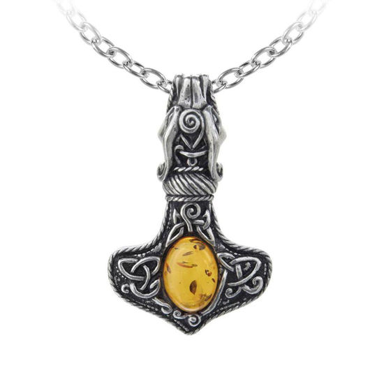 Picture of Thor’s Hammer Amber Dragon Pendant