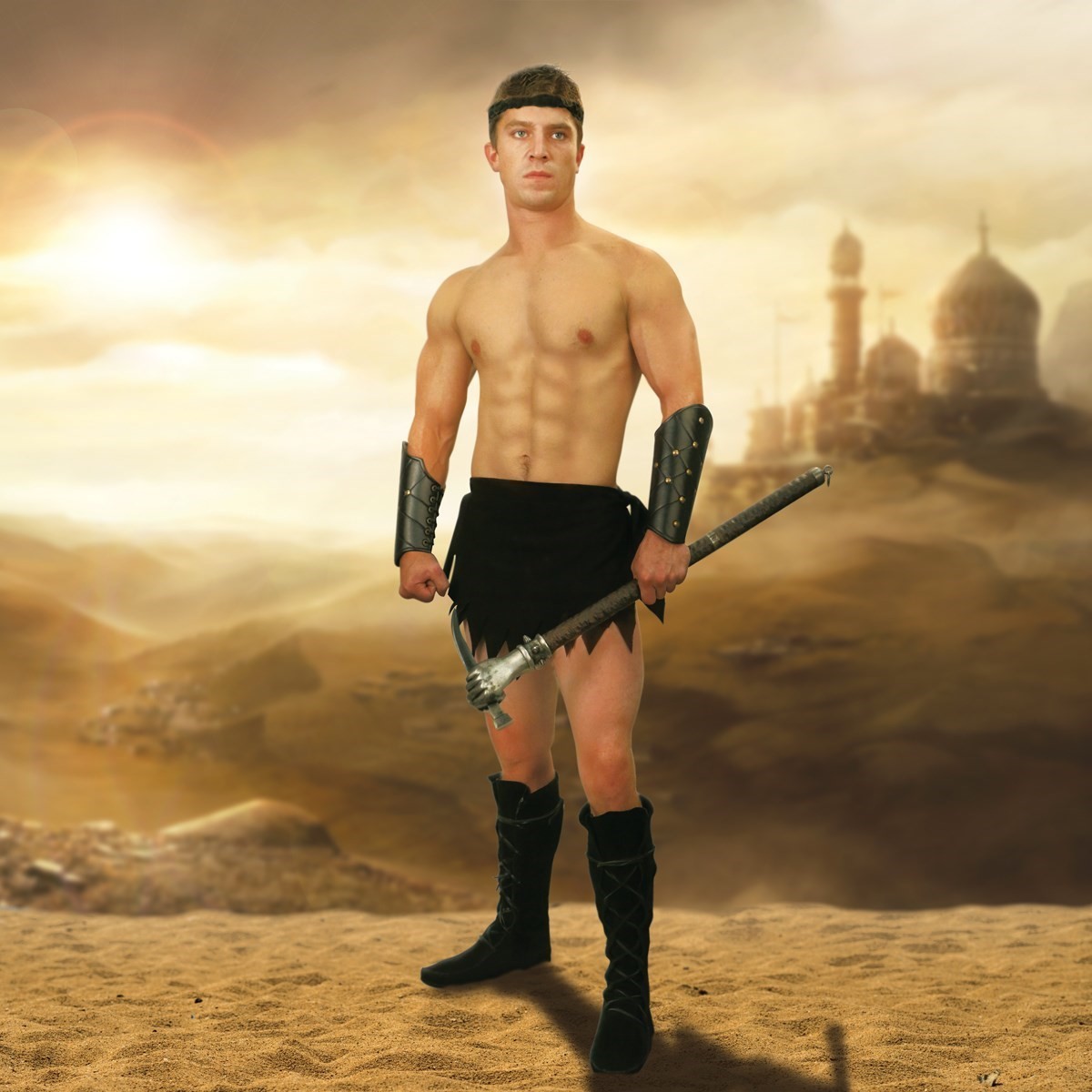 Suede Loincloth Men's Fantasy Warrior Costume.