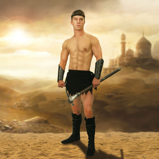 Suede Loincloth Mens Fantasy Warrior Costume Museum Replicas 