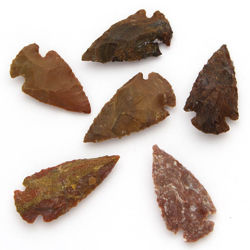 Set of 6 Agate Arrowheads Medium