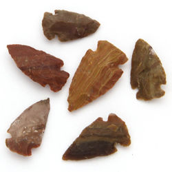 Set of 6 Agate Arrowheads Small