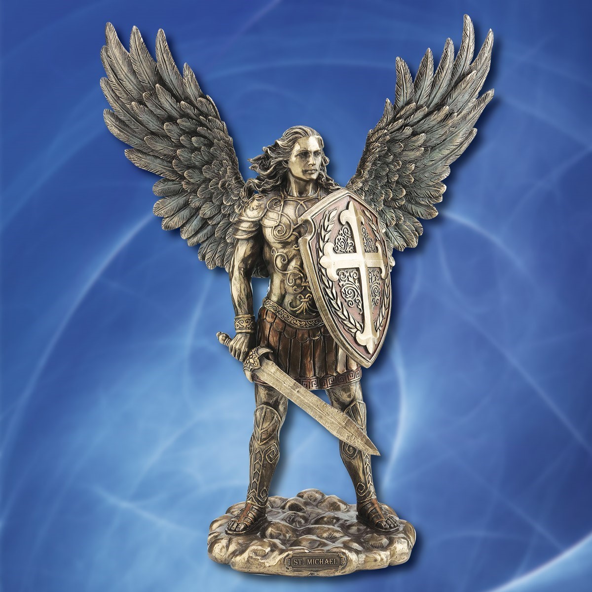 Archangel Saint Michael Statue in Full Armor | Museum Replicas