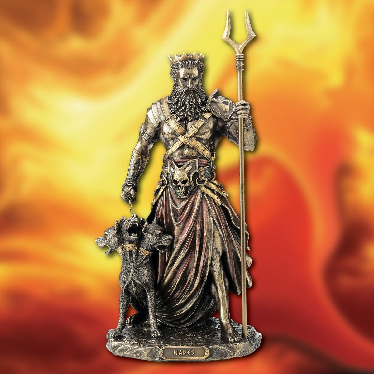 JFSM INC Hades Greek God of the Underworld with Cerebrus Statue 