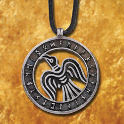 Viking Raven Pewter Pendant