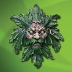 Green Man Sculptural Wall Plaque