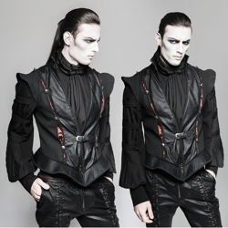 Peasecod Gothic Black Faux Leather Palace Vest