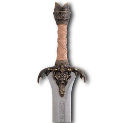 Conan the Barbarian Official movie prop replica Father’s Sword with intricate details on the guard and pommel