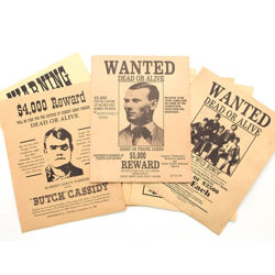 Old West Wanted Posters 12 Sheet Set