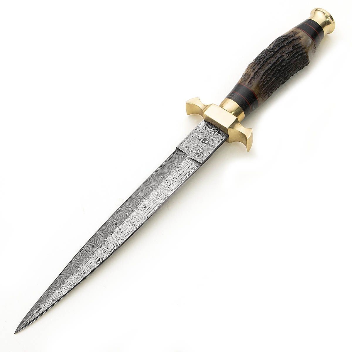 Picture of Stag Horn & Damascus Hunting Dagger