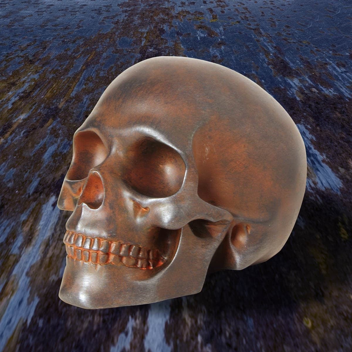 Iron Skull in Metalized Resin