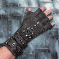 grey fingerless glove