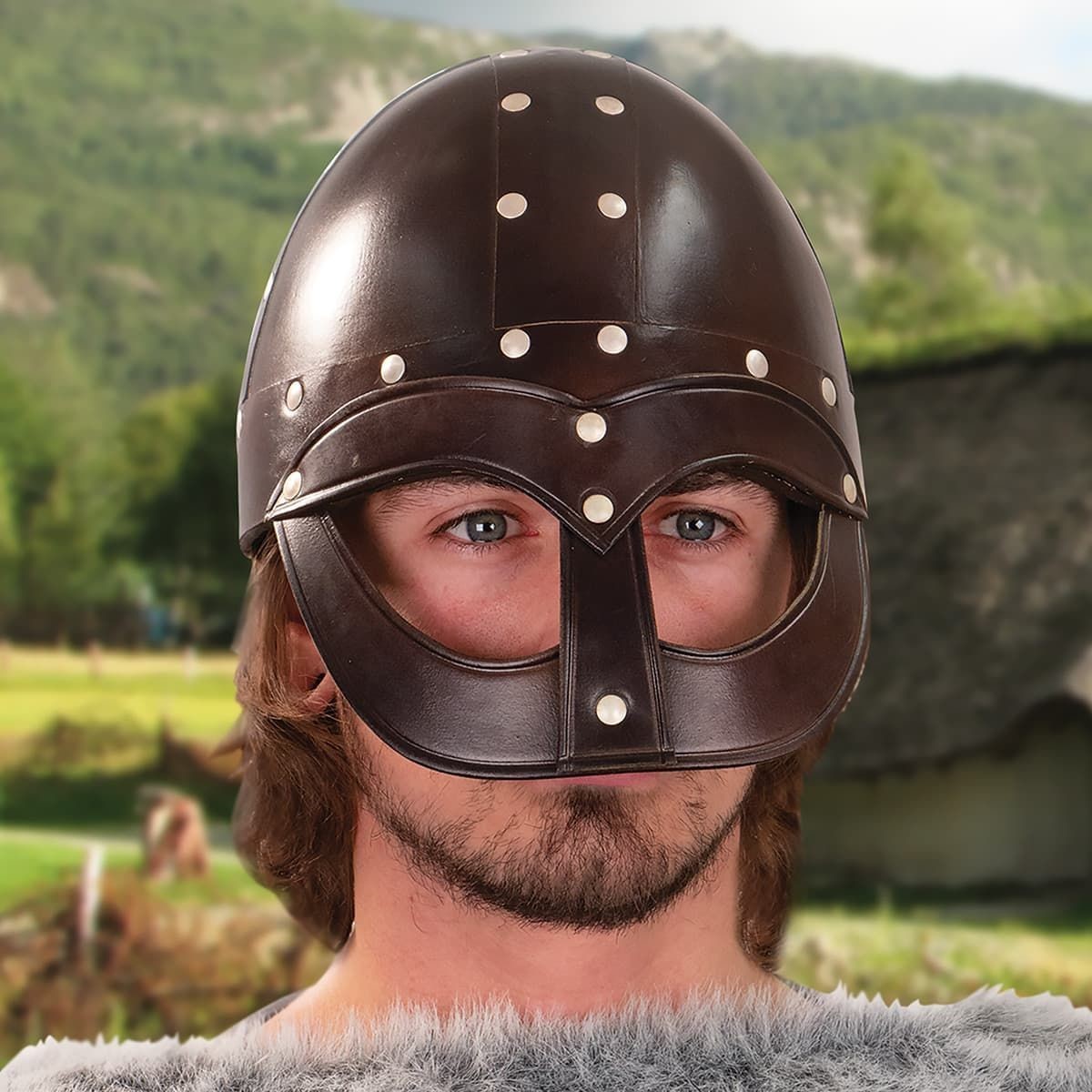 Picture of Leather Vendel Viking Helmet