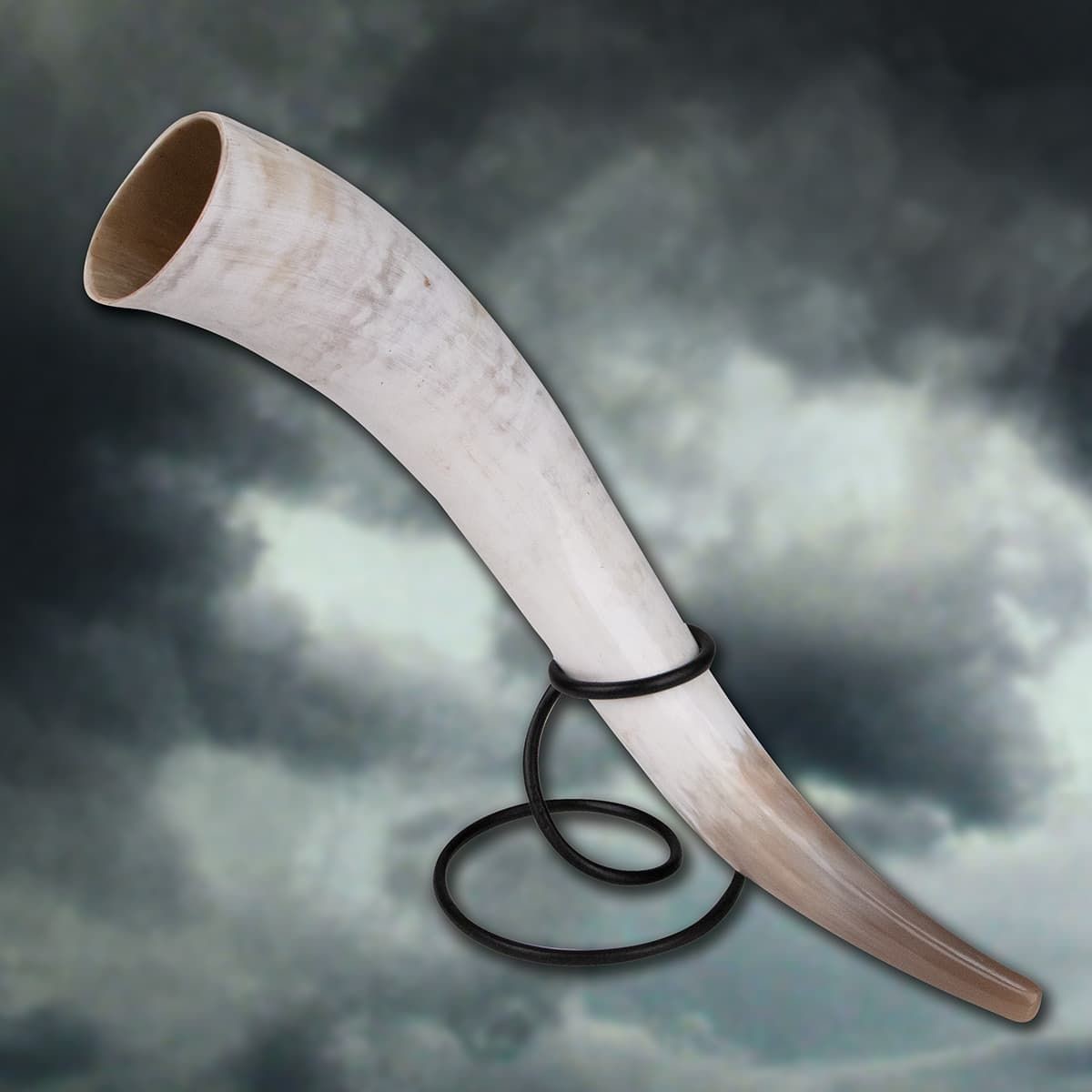 Loki’s Oversized Drinking Horn with Iron Stand