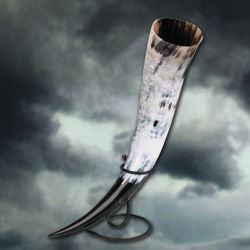 Odin’s Oversized Drinking Horn with Iron Stand