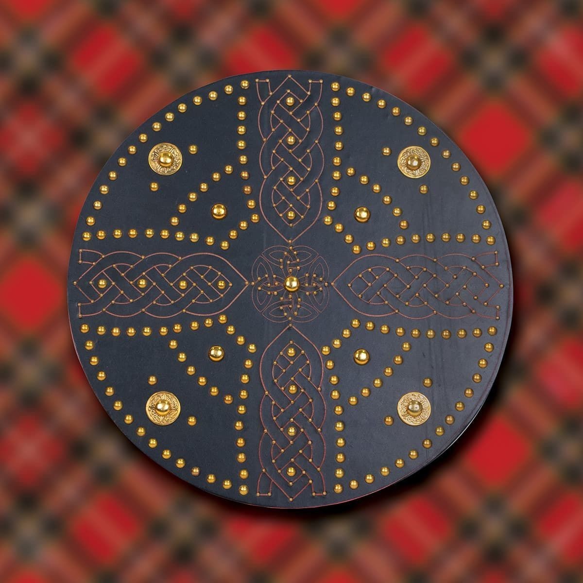 Celtic Cross Scottish Targe Shield with Brass Decoration