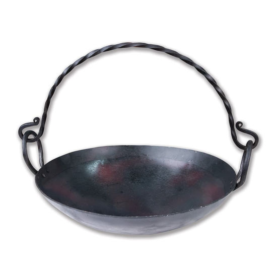 Hand Forged Iron Hanging Pan w/ Twisted Iron Handle