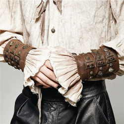 Set of 2 Faux Leather Steampunk Armor Vambraces