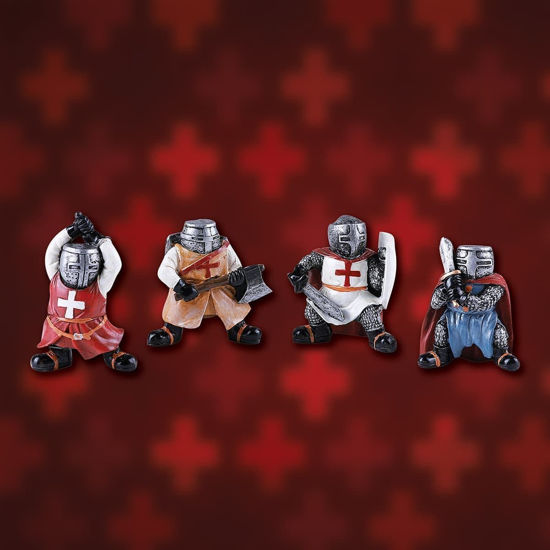 Ninny Knights Set of 4 Painted Resin Statues