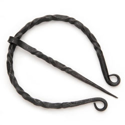 Forged Iron Scalloped Brooch Cloak Pin