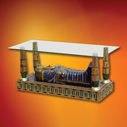 Luxor Glass Top Sarcophagus Table
