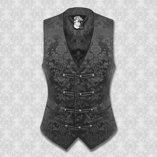 Dorian Black on Black Brocade Vest - Museum Replicas