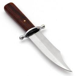 Western Boot Knife with High Carbon Steel Blade and Hardwood Grip