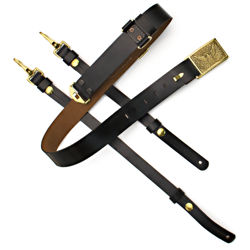 Union Leather Belt with Brass Buckle and Straps for Sword Scabbard
