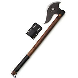 "Display" Crusader Axe with leather frog