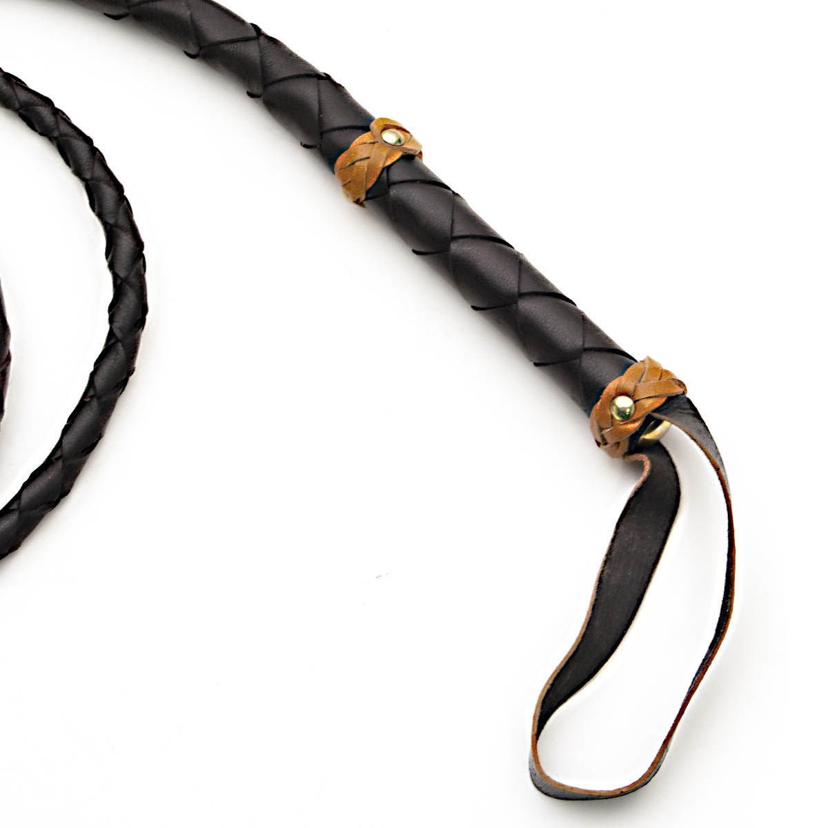 Fouet Bullwhip Cuir Noir 6 Pieds (1m80), 12 Tresses, Style Indiana Jones - Leather Phobia