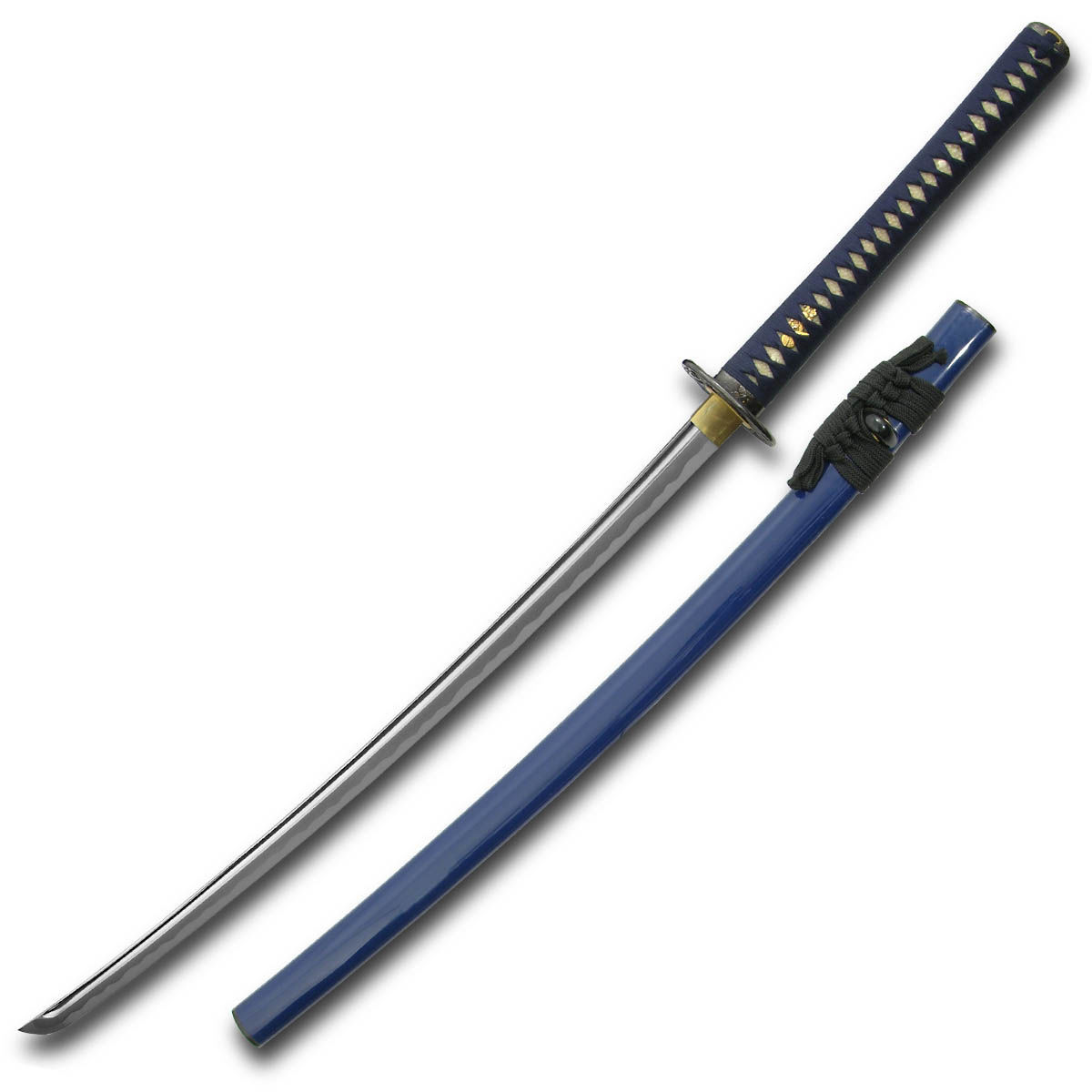 Golden Oriole Katana with deeply lacquered blue saya