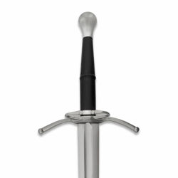 Rhinelander Bastard Sword by Hanwei has a ring guard hilt and scent stopper pommel with a 5160 high-carbon steel blade