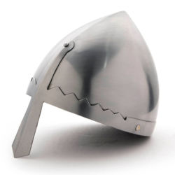 18 Gauge Steel Classic Norman Nasal Helm with reinforcing band and conical head