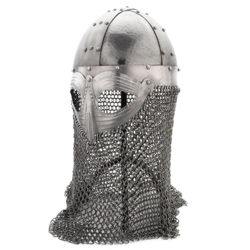Medieval Steel Viking Nasal Helmet w/Chainmail Hand Forged sca helmet armor gan 