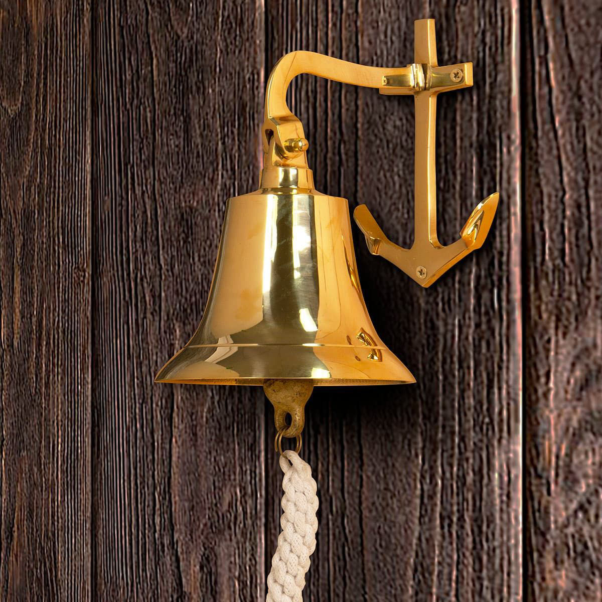 Solid Brass Nautical Marine Anchor Ship Bell Wall Hanging Home Decor Collection