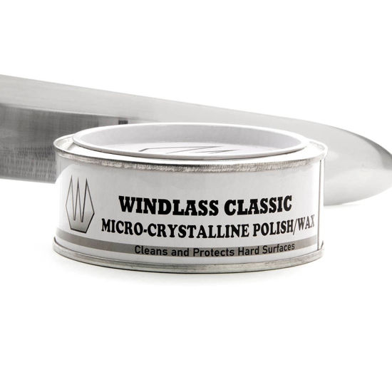 Windlass Classic Micro-Crystalline wax rejuvenates wood, leather, metal, polished stone, and other hard surfaces and is acid free